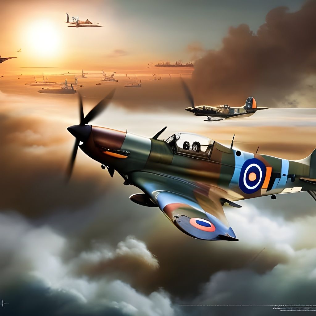 Detailed Spitfire Plane in Fantasy Digital Art