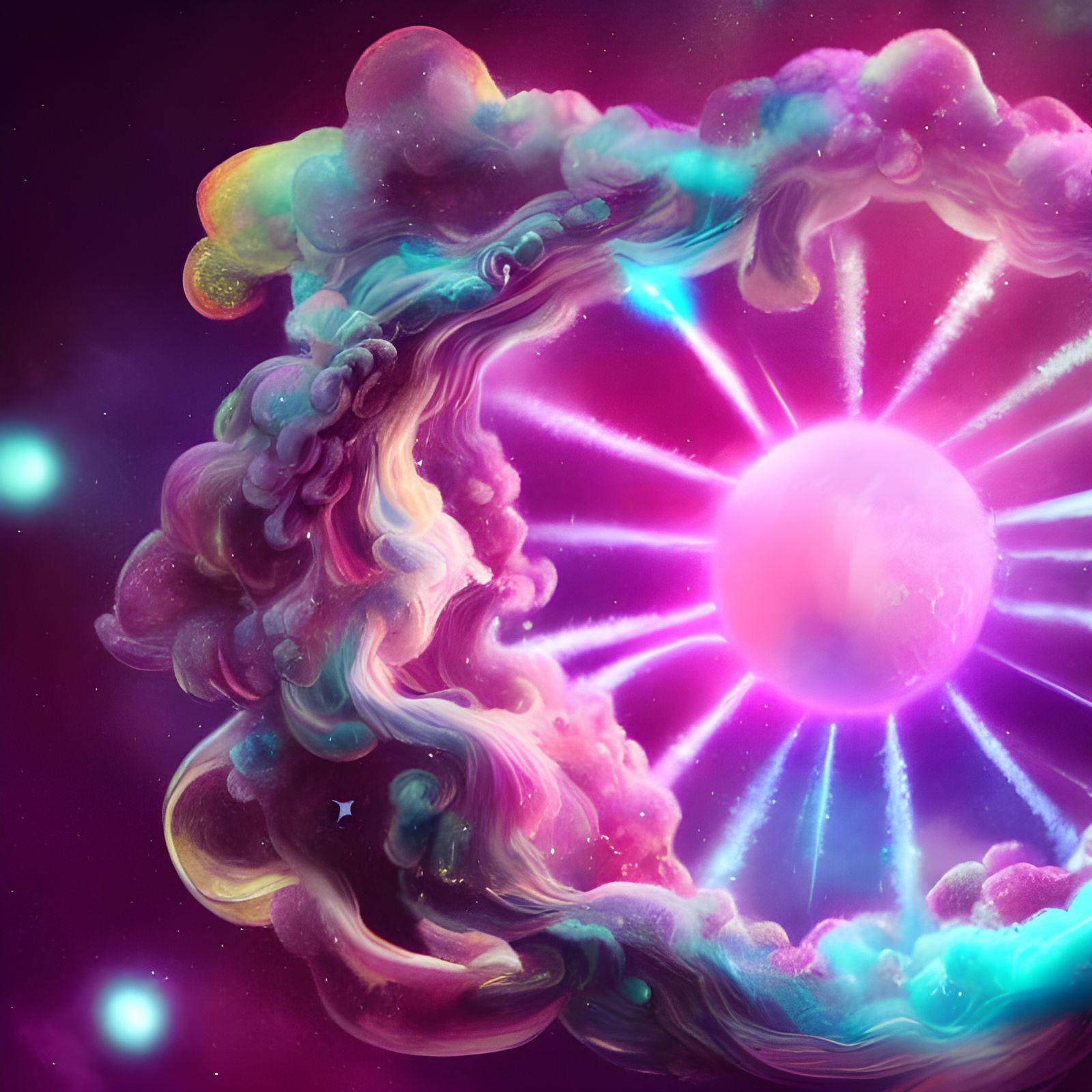 Candy Supernova in Deep Space: Sci-Fi Art