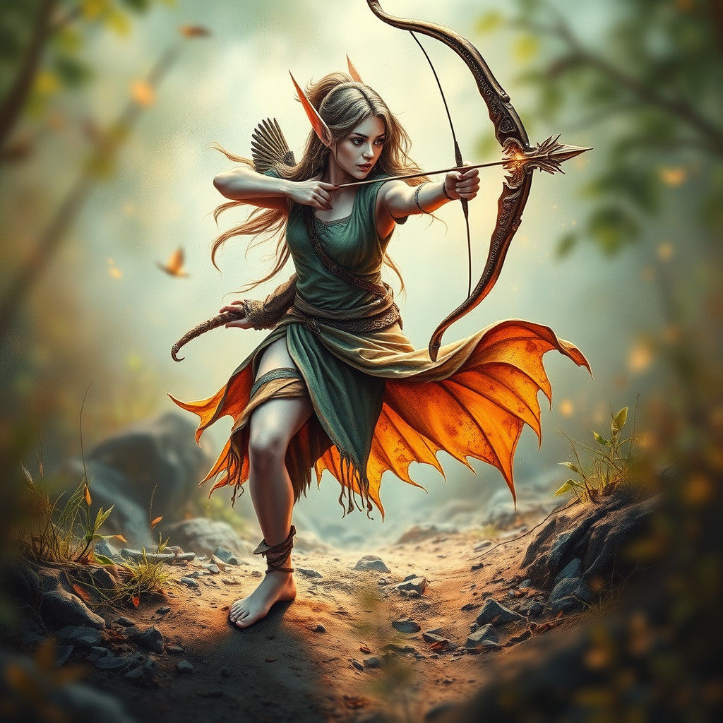 Fairy Elf Archer Channels Earth's Energy