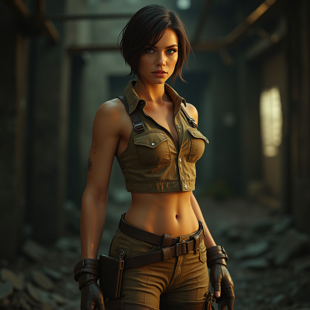 Confident Vault Dweller in Wasteland Environment