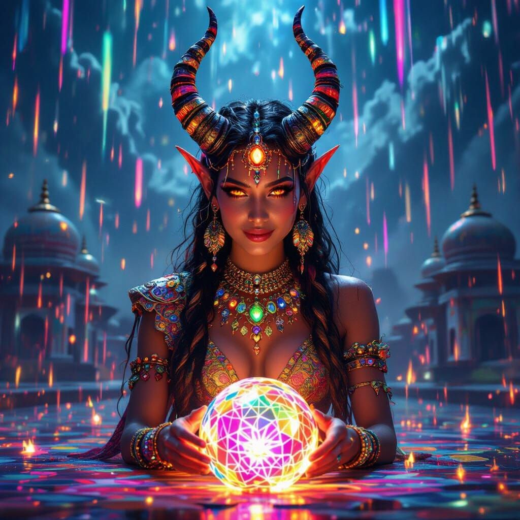 Epic Fantasy Empress Goddess with Crystal Adornments