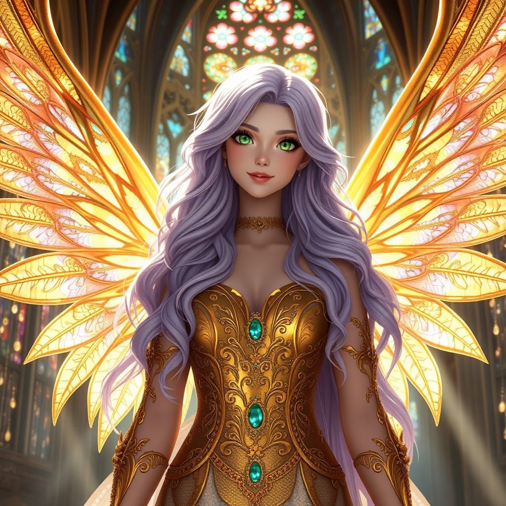 Celestial Angelic Being in Anime Style