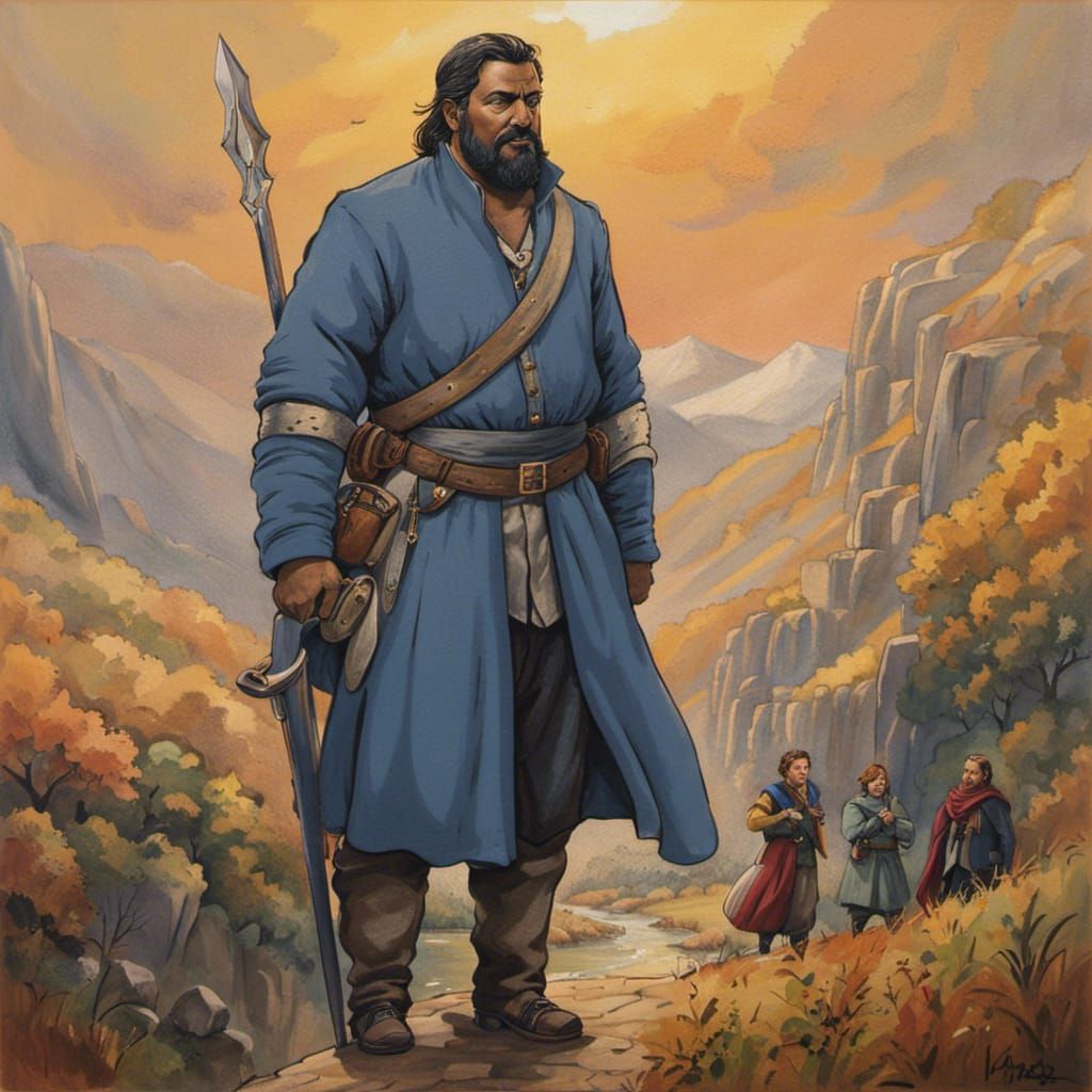 Chubby Man in Medieval Fantasy Style