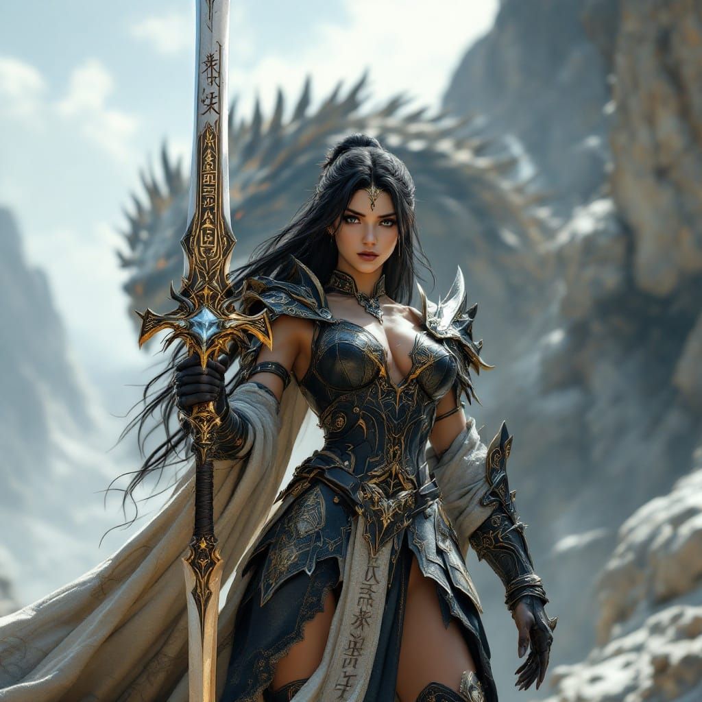 Dragon Armor Warrior Summons Earth Dragon in 3D Anime Art