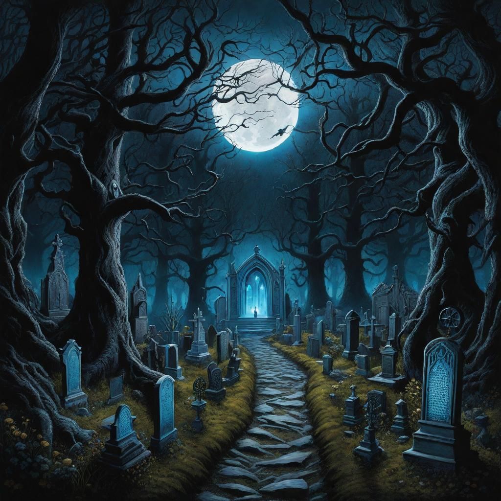 Eldritch Graveyard in High Gothic Style