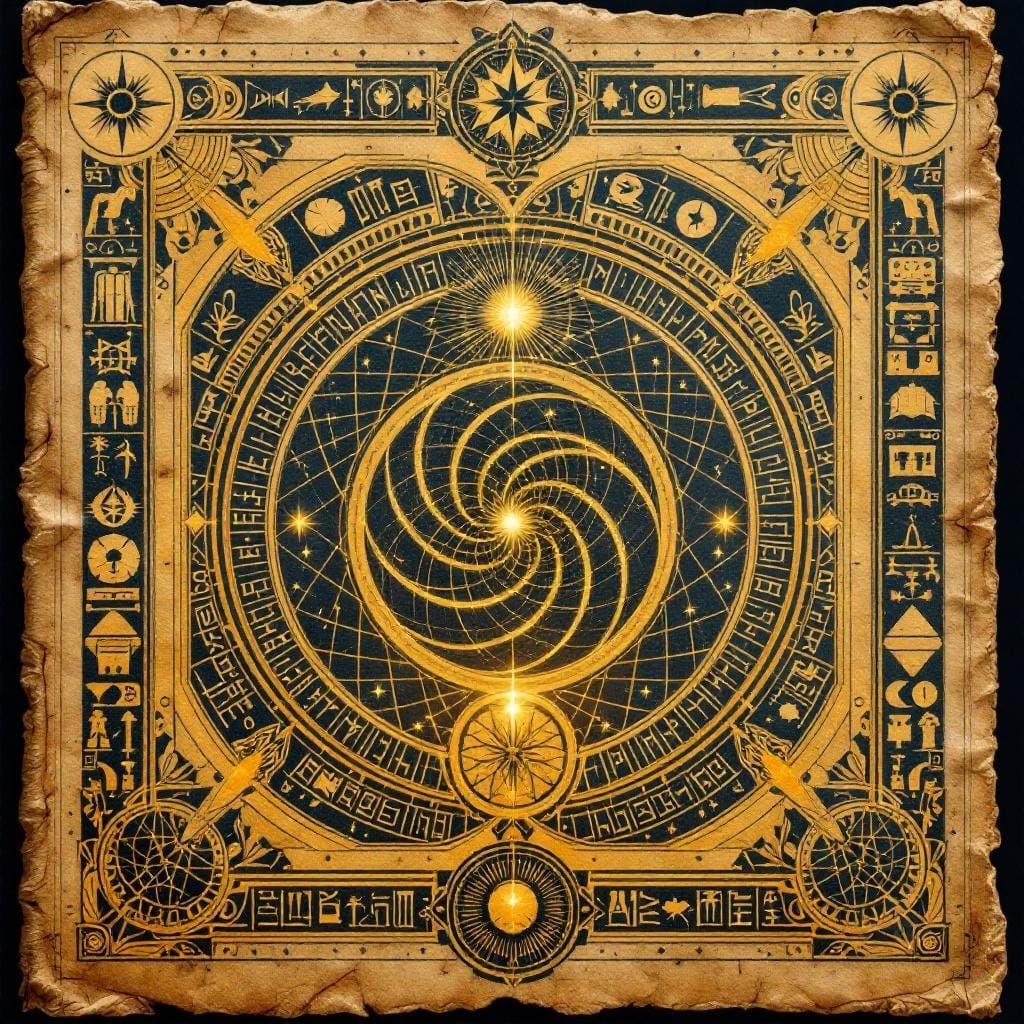 Mystical Codex Cover with Ancient Glyphs