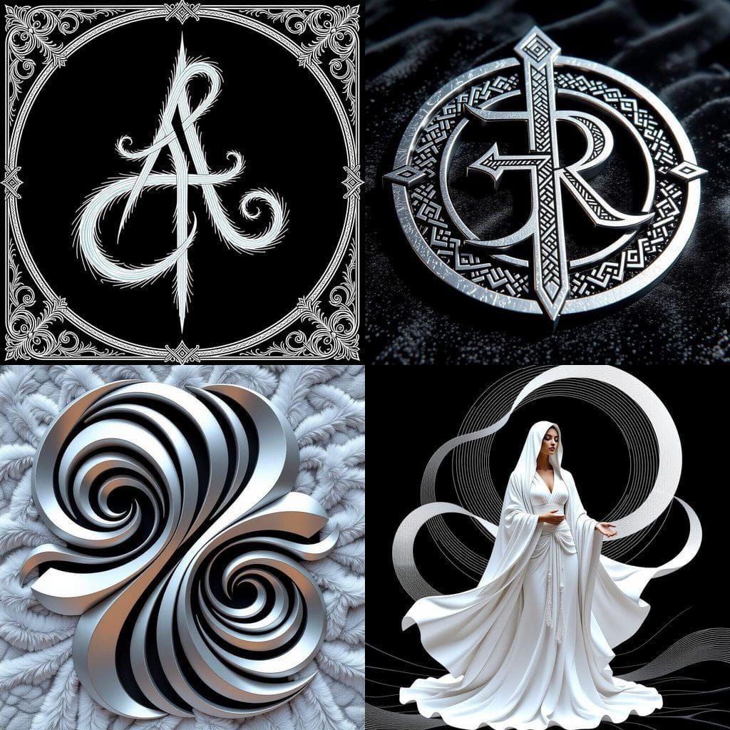 Ethereal 3D Air Symbol in Minimalist Line Art