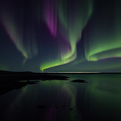 Glowing Aurora Lights Abandoned Lighthouse in Digital Art