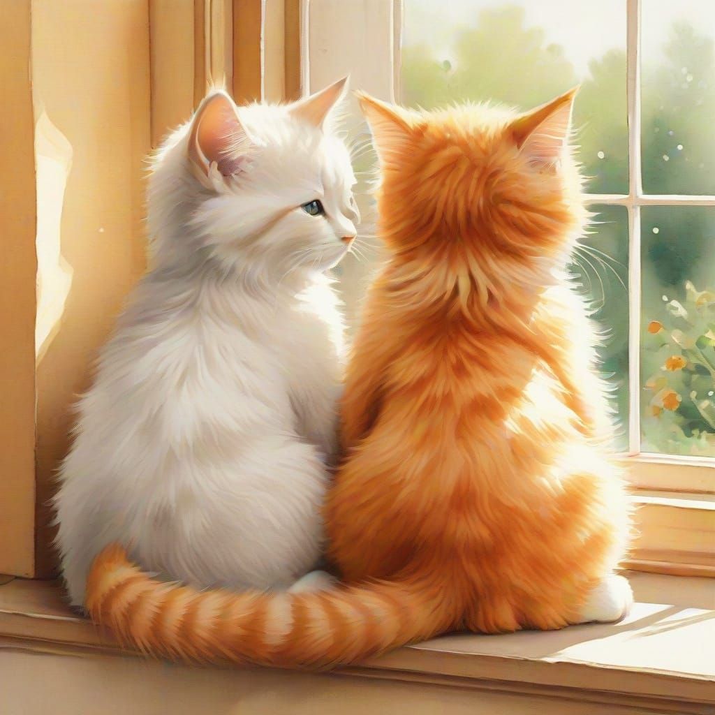 Whimsical Vintage Watercolor Kittens