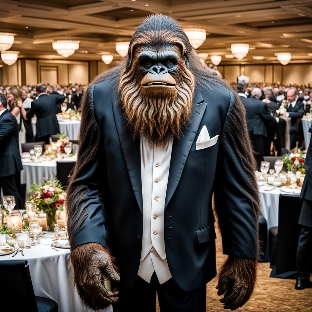 Sasquatch in Formal Wear Attends Ball
