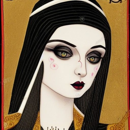 Goth Girl Portrait in Early Christian Style