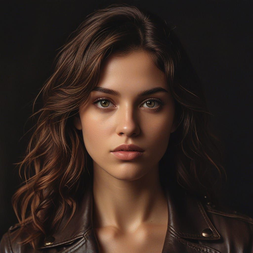 Goddess-Like Woman with Fire Powers in Oil Painting Style