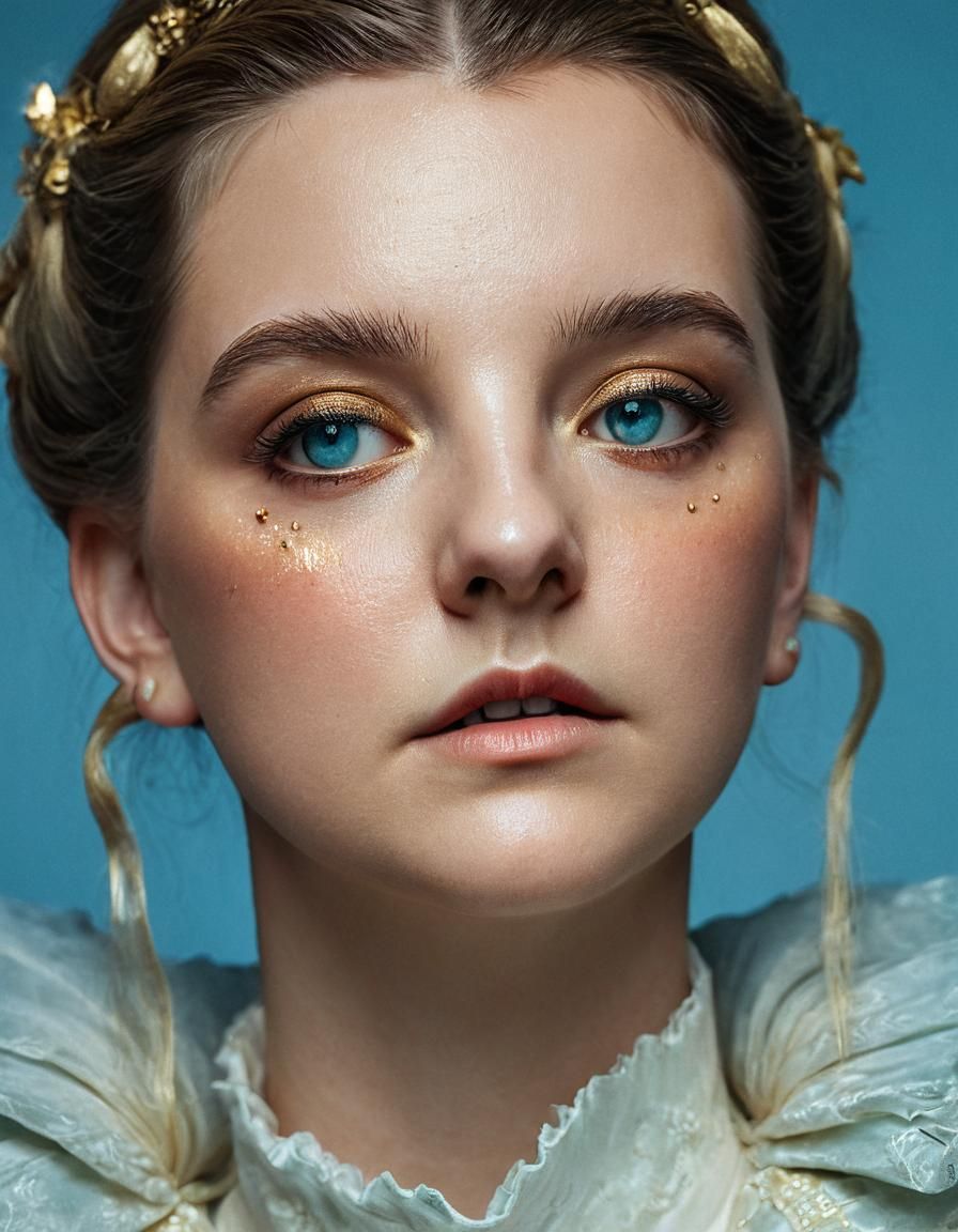 Heartbroken Woman in Regency Dress: Art Nouveau Portrait