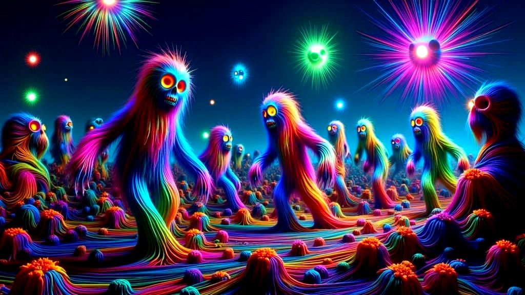 Psychedelic Graveyard Birthday Party with Neon Skeletons