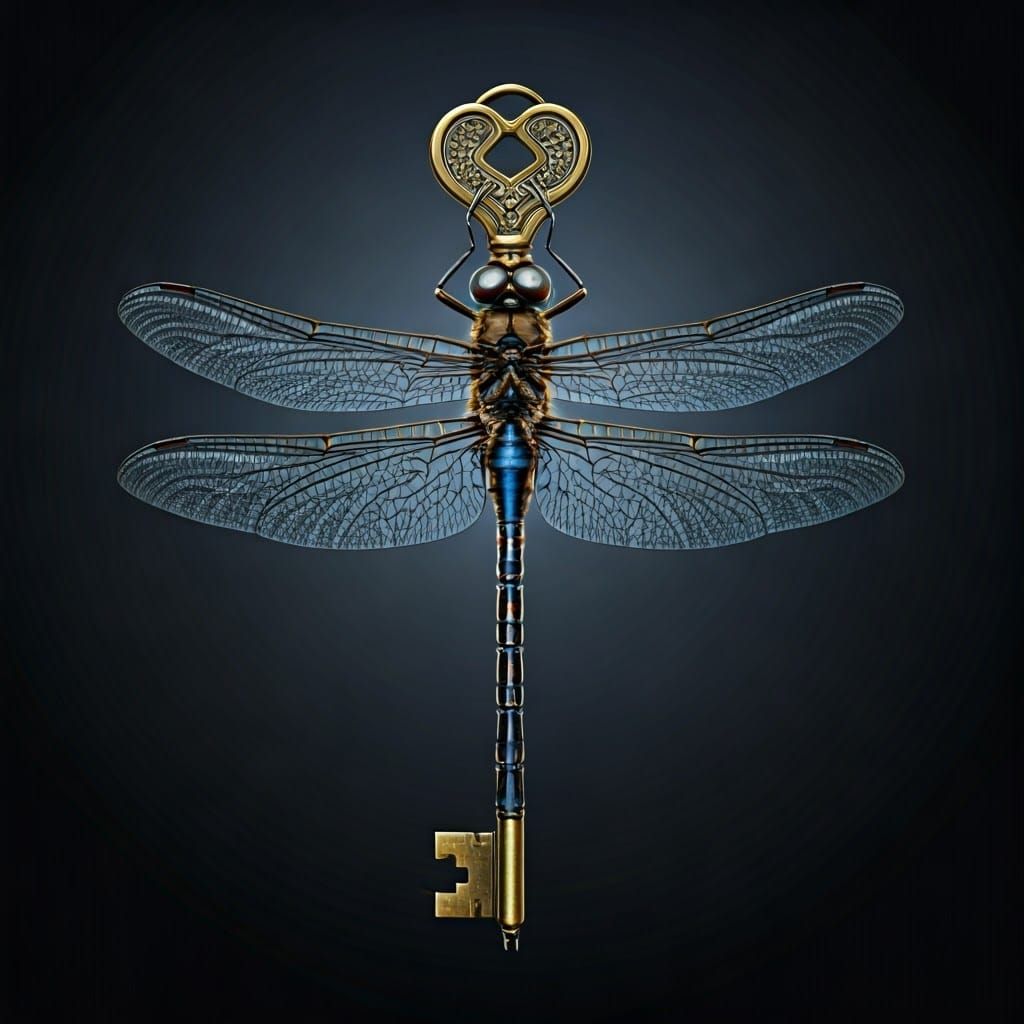 Dragonfly-Key Hybrid in Cinematic Portrait