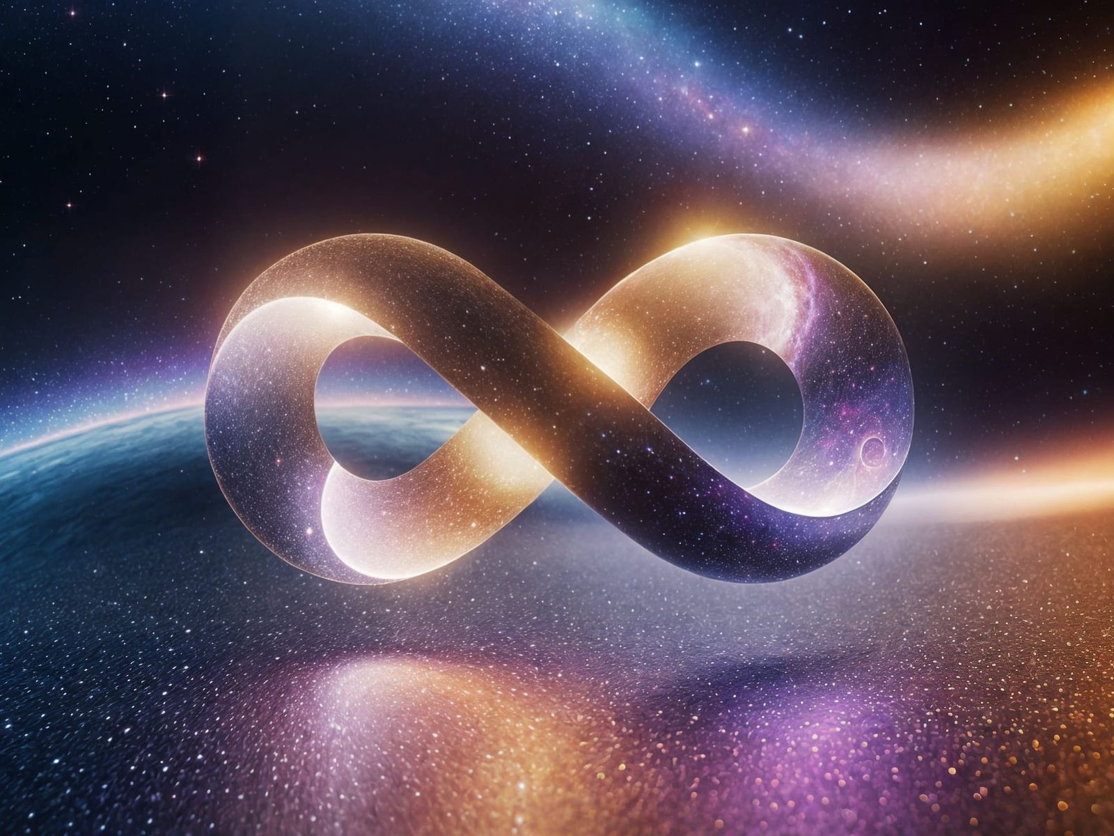 Infinity Shaped Moebius Strip in Cosmic Landscape