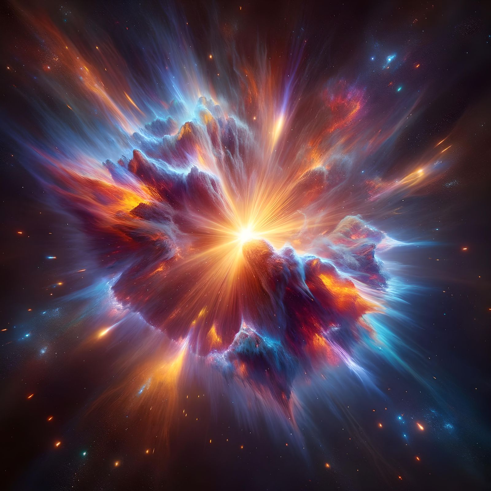Photorealistic Supernova Explosion with Vibrant Colors