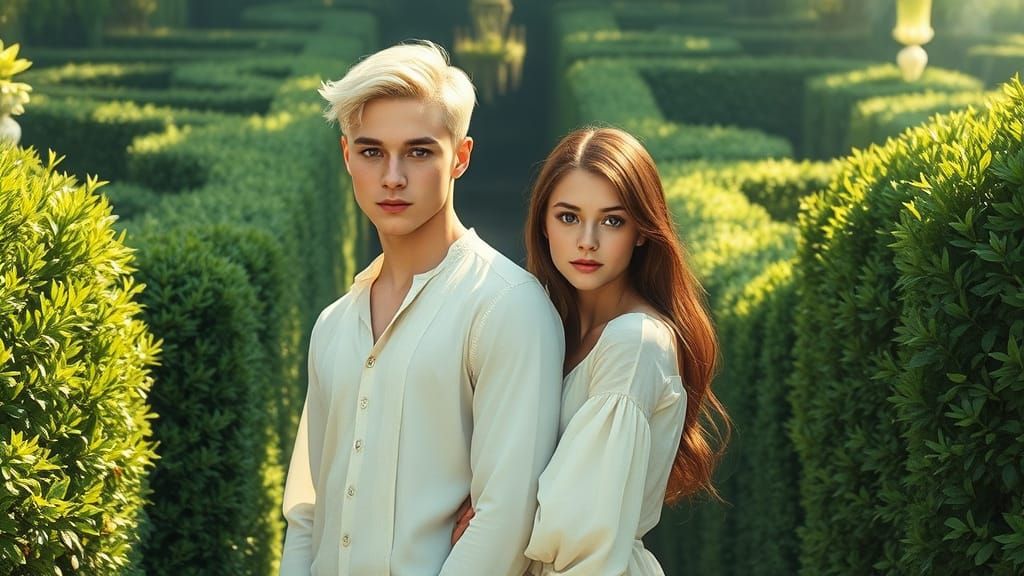 Dreamlike Youth in Luminous Garden