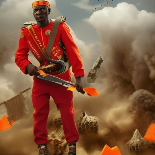 Cinematic Cheez-It Hero in Dramatic Nigerian Scene