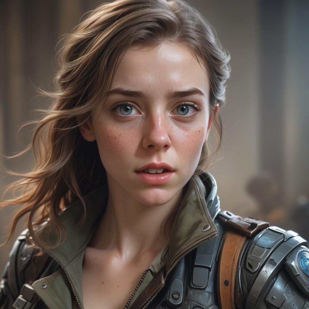 Hyperrealistic Portrait of a Camera Woman