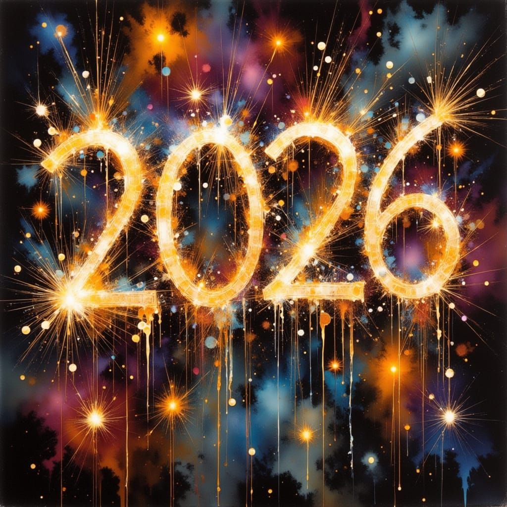 "2026".
Hopeful celebration of the new year