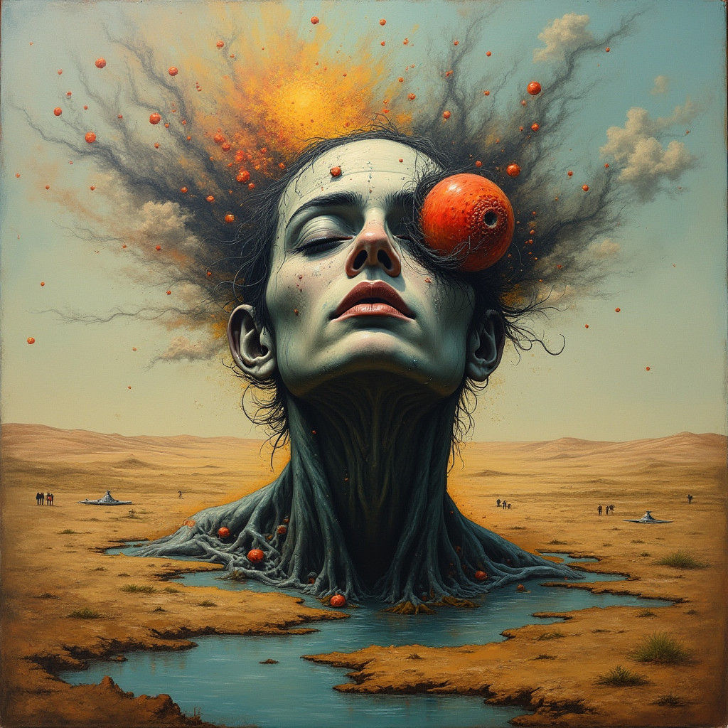 Surreal War Portrait in Dali-esque Style