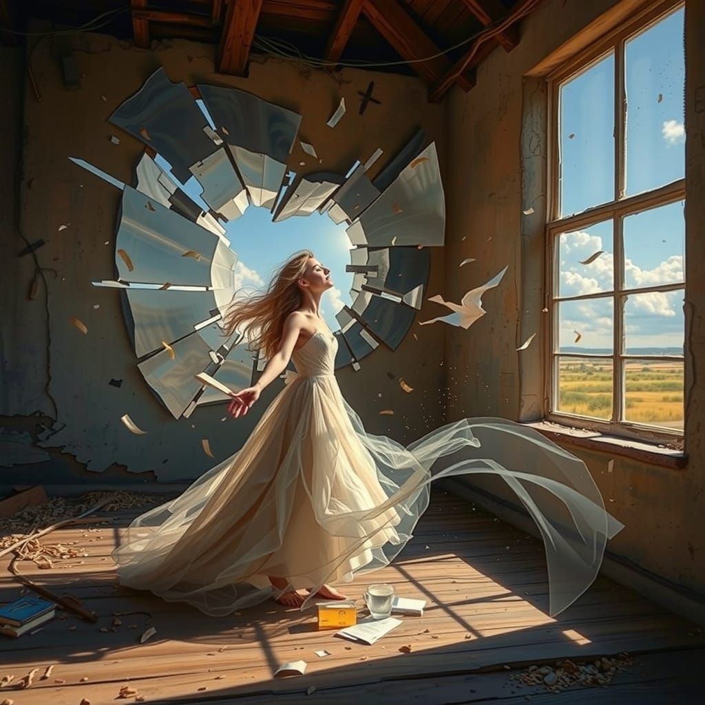 Broken Dream: Light Gives Hope Conceptual Art