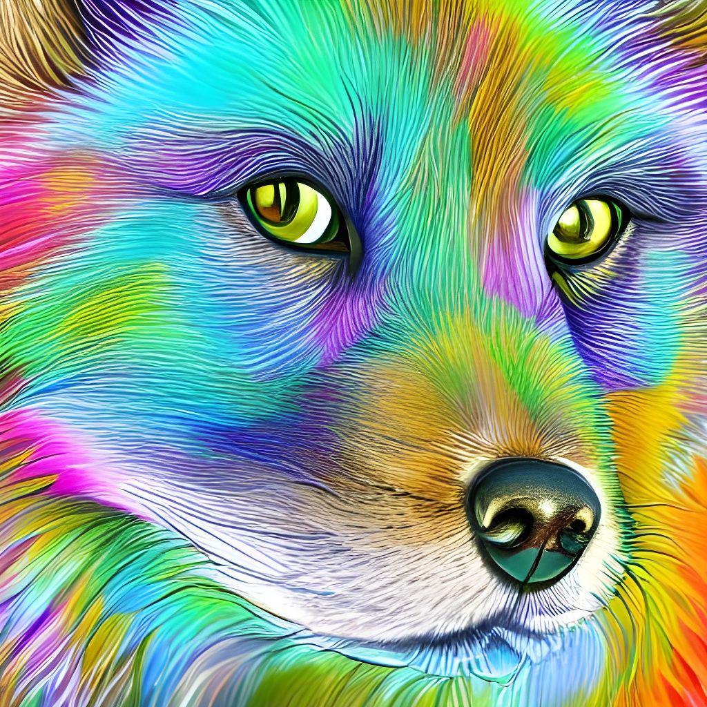 Vibrant Doge Portrait in Digital Art