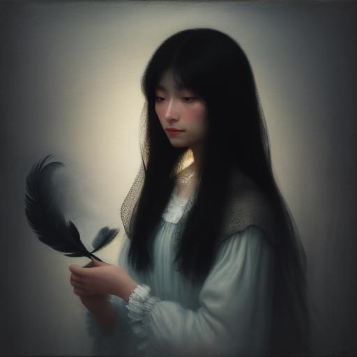 Ethereal Shadow in Dreamy Impressionist Landscape