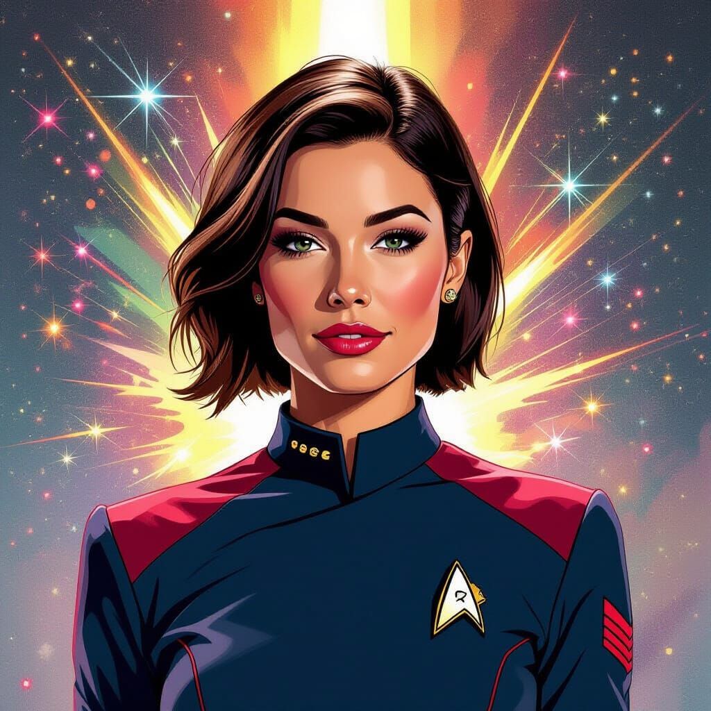 Starfleet Officer Beaming Down with Sparkles