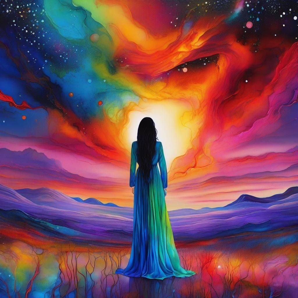 Lovers in Surreal Desolate Land: Digital Art