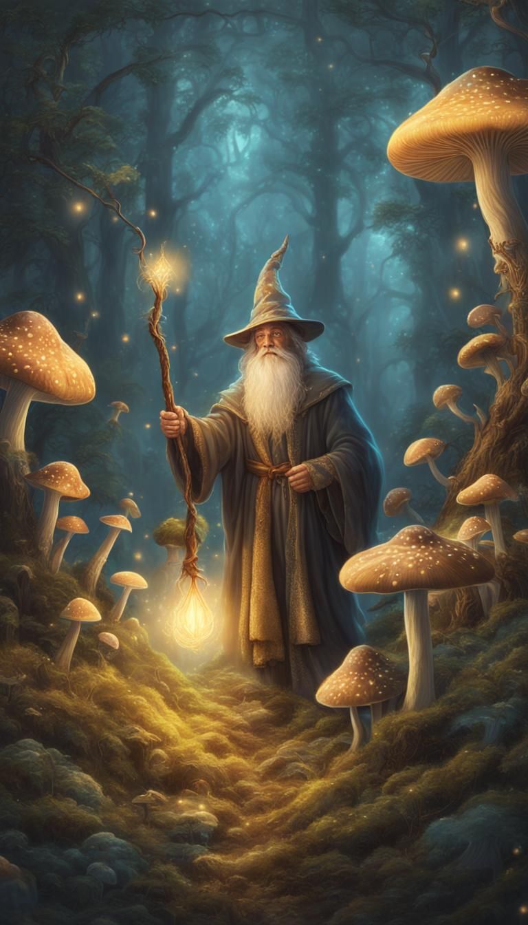 Enchanted Forest Wizard Portrait in Storybook Style