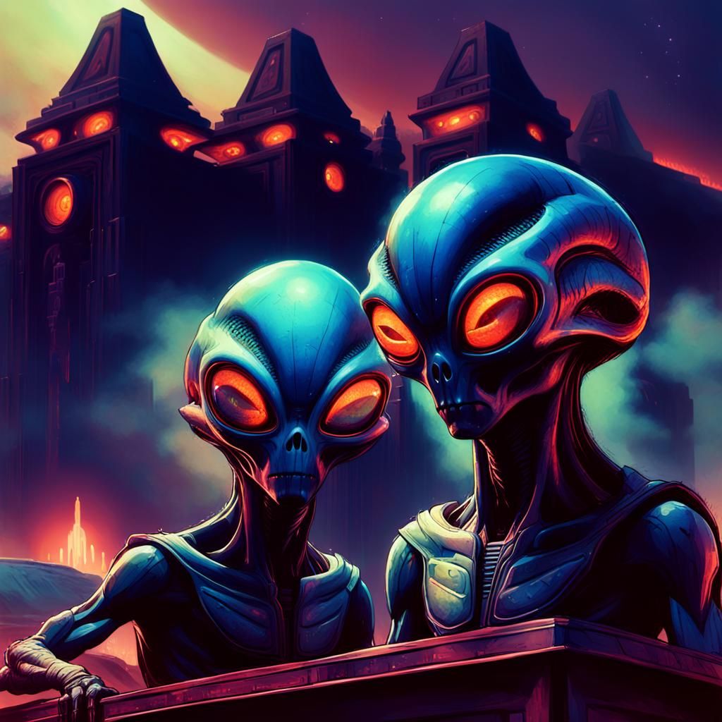 Alien in Mystical Temple Concept Art