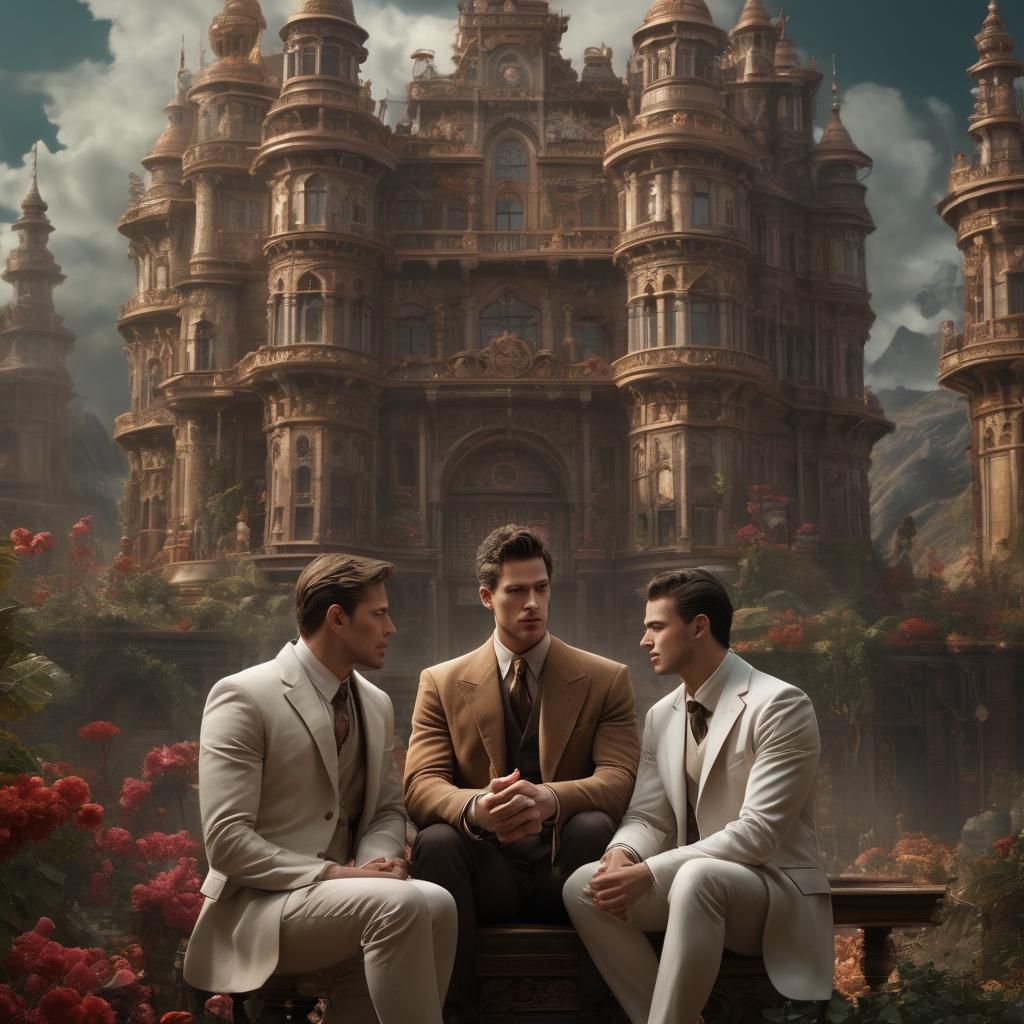 Two Handsome Men in Love: Digital Matte Painting