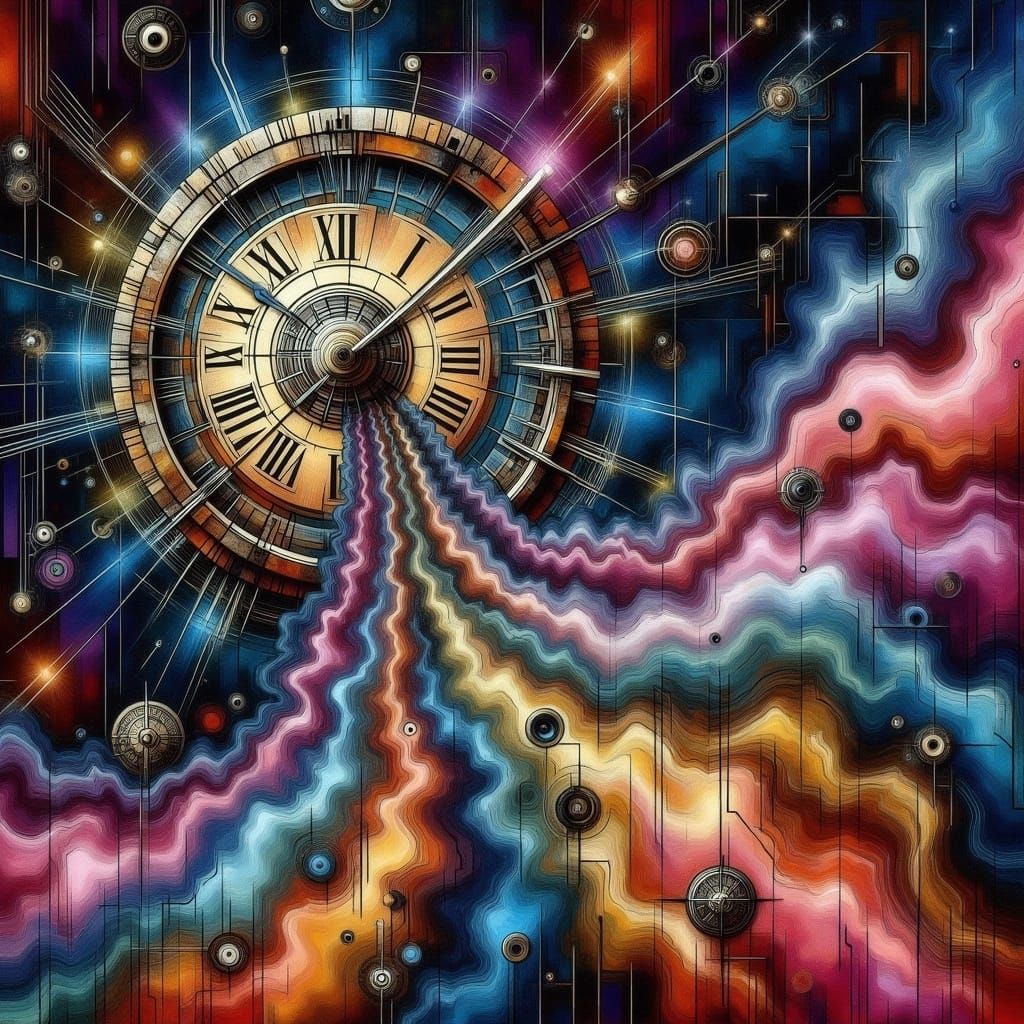 Gothic Clock Faces Unleash Mesmerizing Neon Dreams