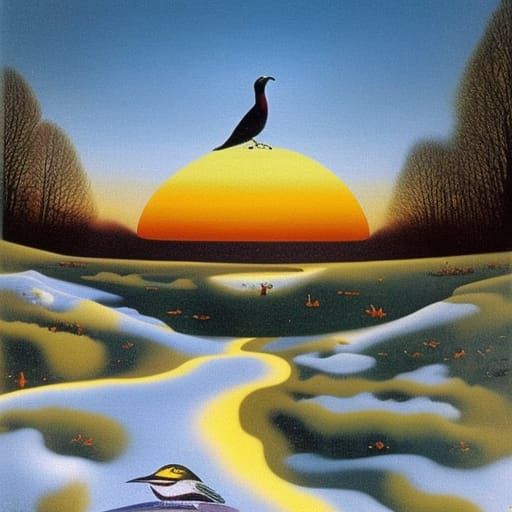 Surreal Spring Thaw: A Dali-esque Vision