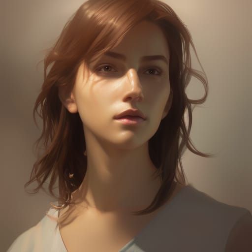 Detailed Portrait in Art Nouveau Style