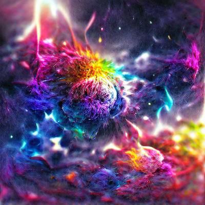 Colorful Rainbow Supernova Explosion in Space