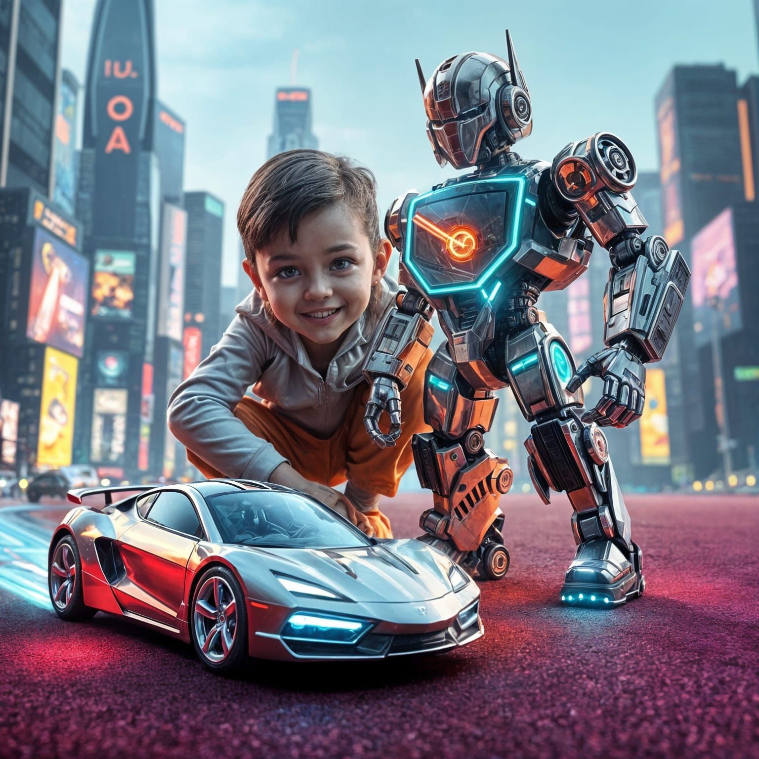 Ultra advanced toy car and robot action figure