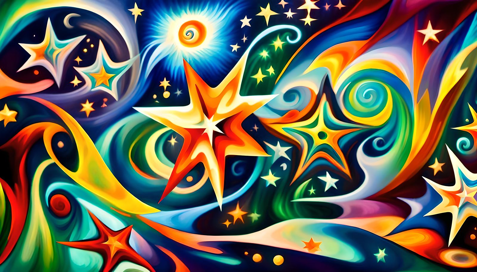 Iridescent Stars Connected by Electromagnetic Coils