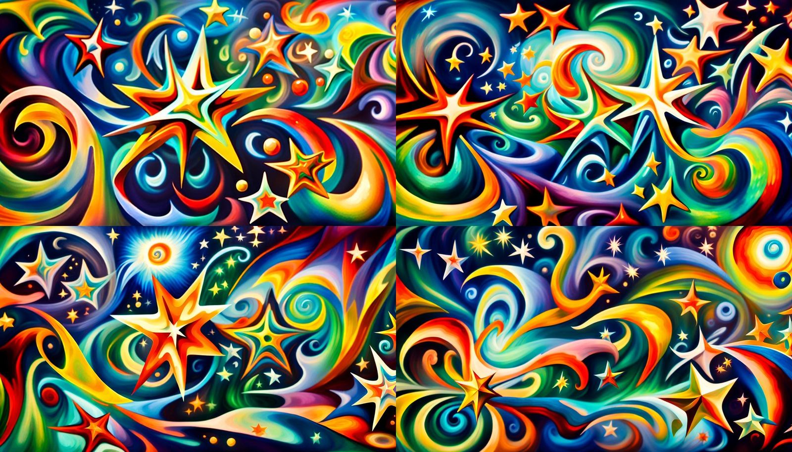 Iridescent Stars Connected by Electromagnetic Coils