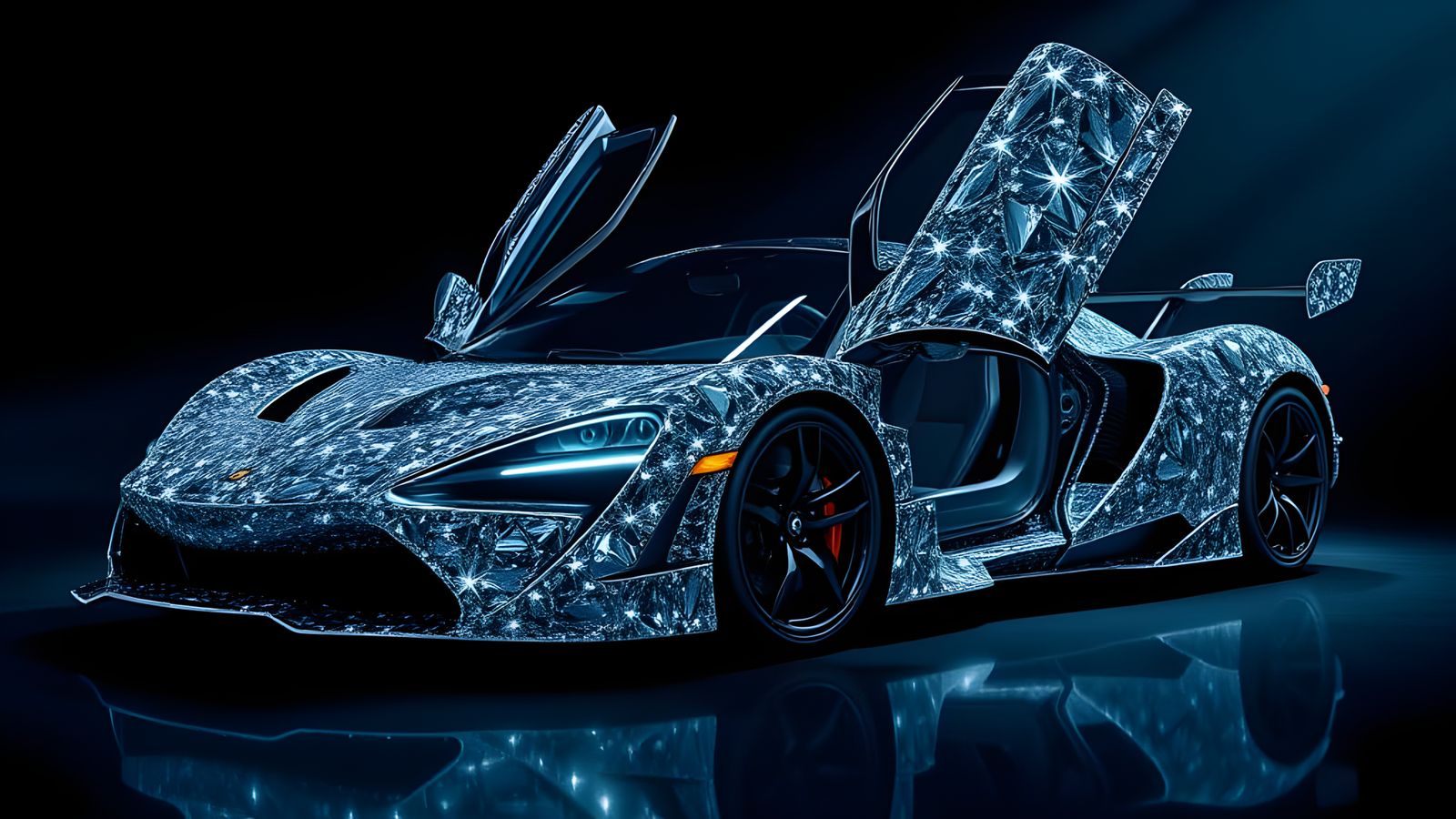 Diamond-Encrusted McLaren Senna: Hyperrealistic Automotive A...