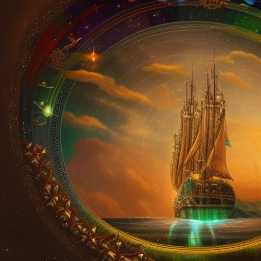 Emerald Torah in Sparkling Celestial Firmament