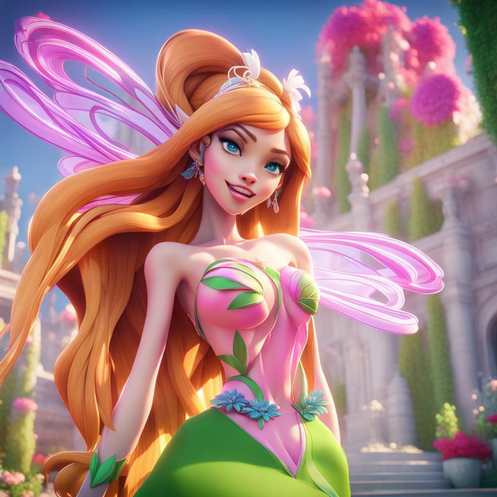 Flora from Winx as a Rich Woman in 3D