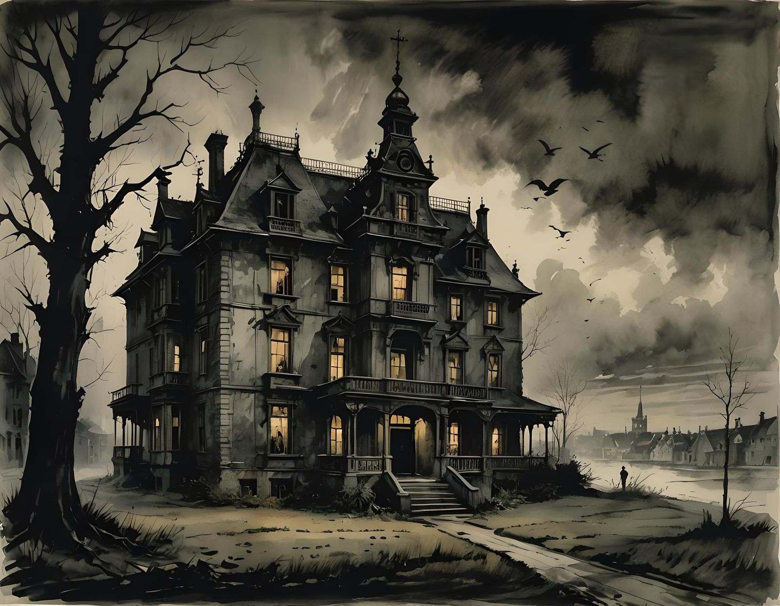 Welcoming Home in Gothic Rococo Cross Hatching