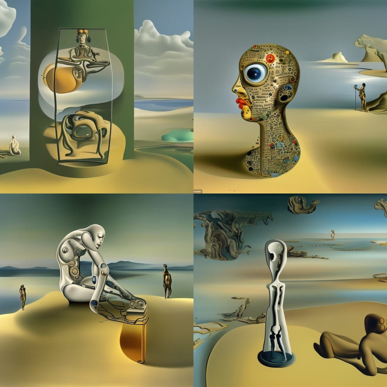 AI Self-Reflection in a Surrealist Dreamscape
