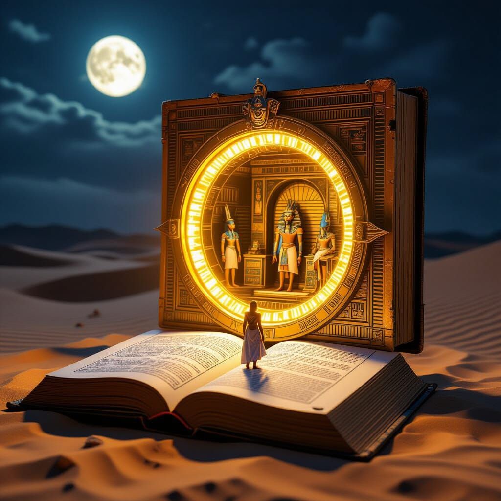 Egyptian Time Portal Diorama in Steampunk Style