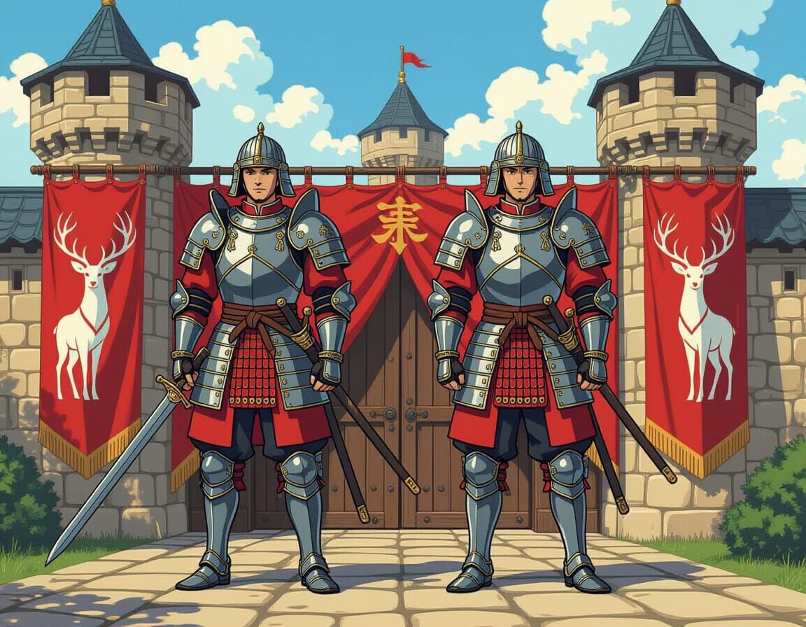 Ressillian Royal Guard in Cel-Shaded Style