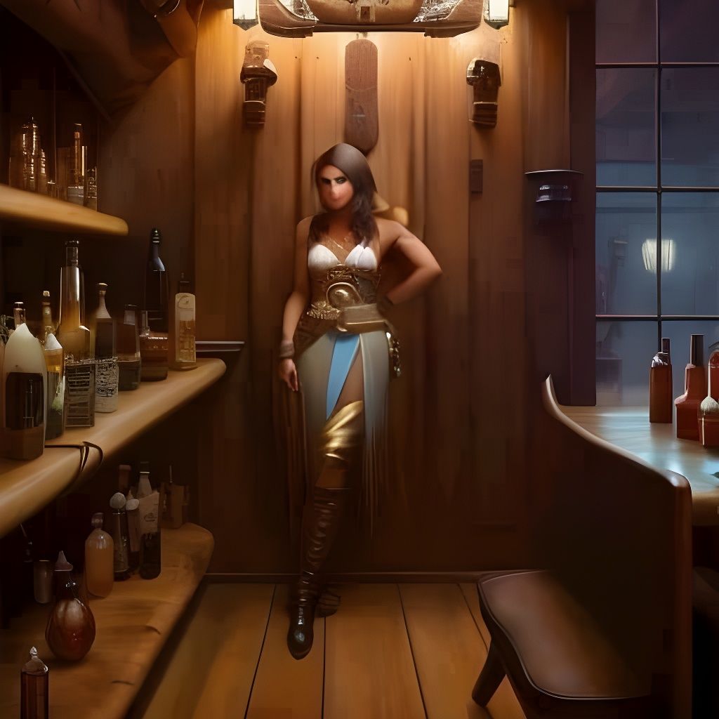 Dystopian Retro Western Sheriff in Saloon