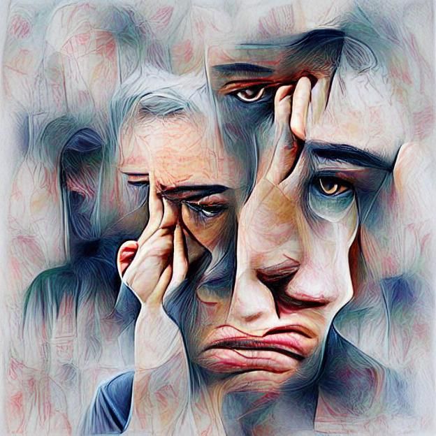 Melancholic Figure in Desolate Landscape